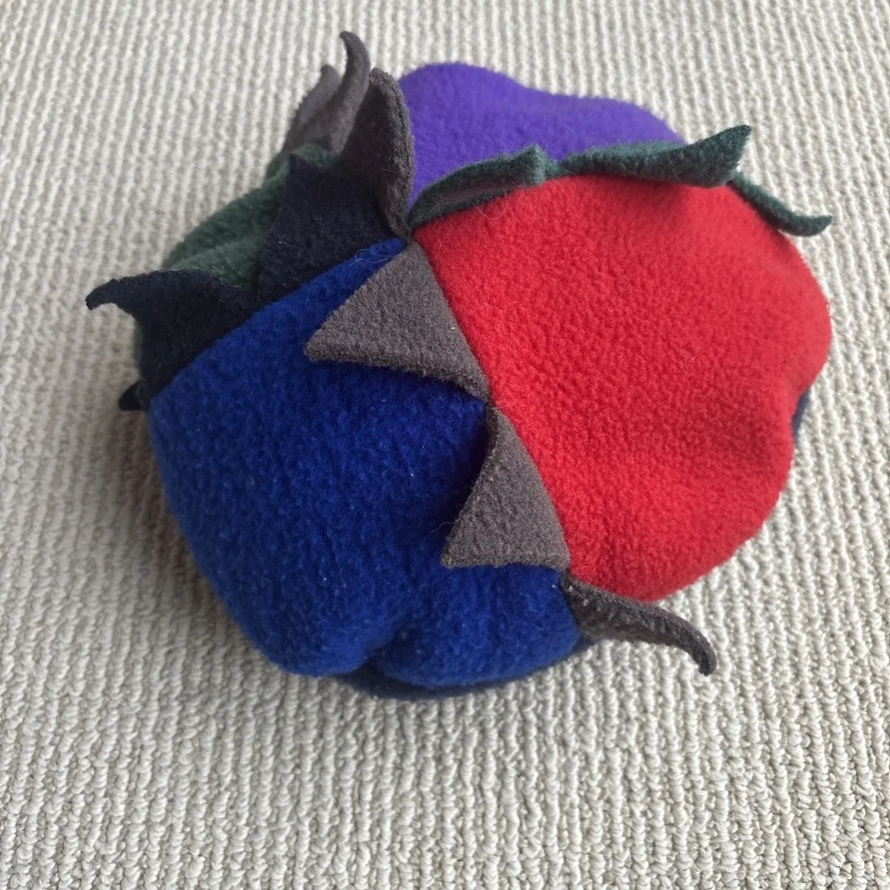 Vtg Garbage Collection Fleece Hat youth dinosaur USA 90s Polyester
